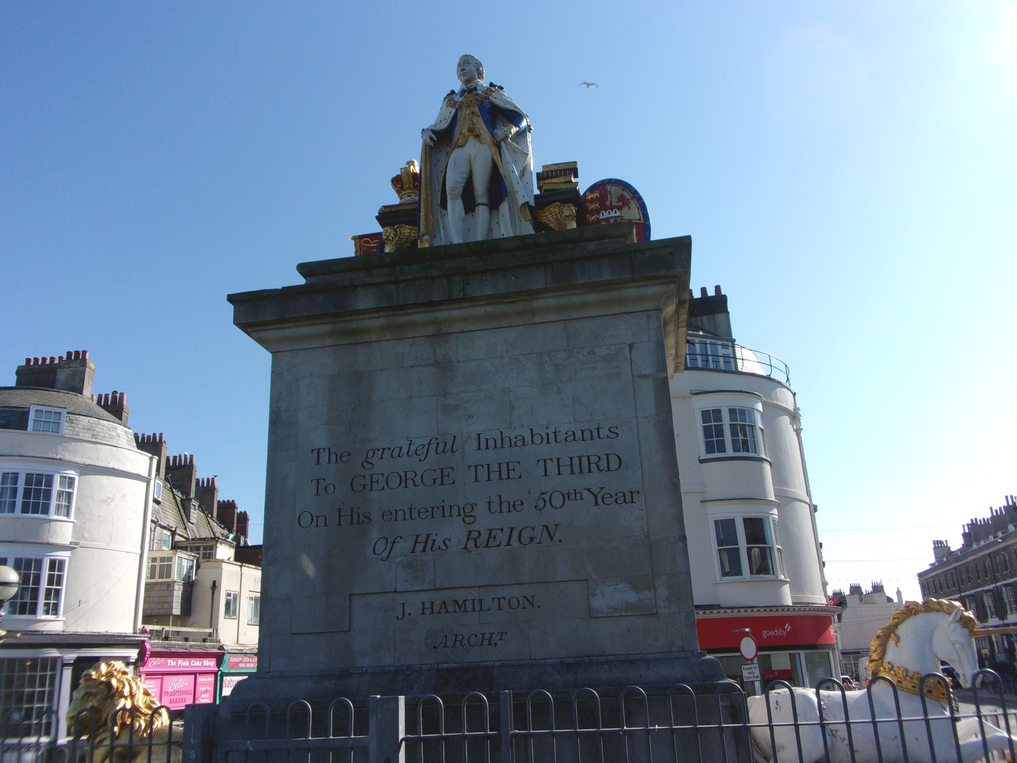 The King’s Statue in Weymouth.