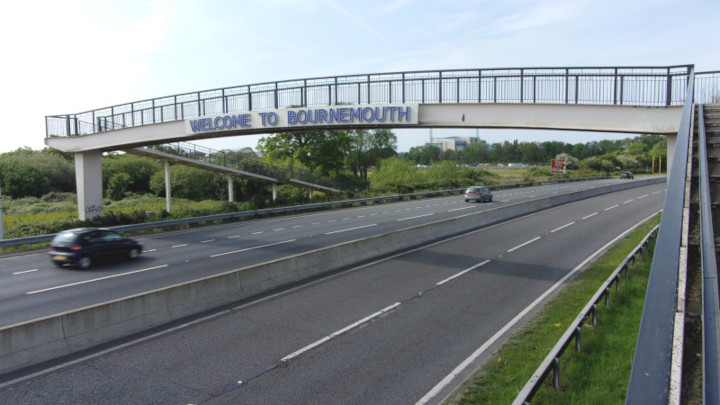 The ‘Welcome to Bournemouth’ bridge.