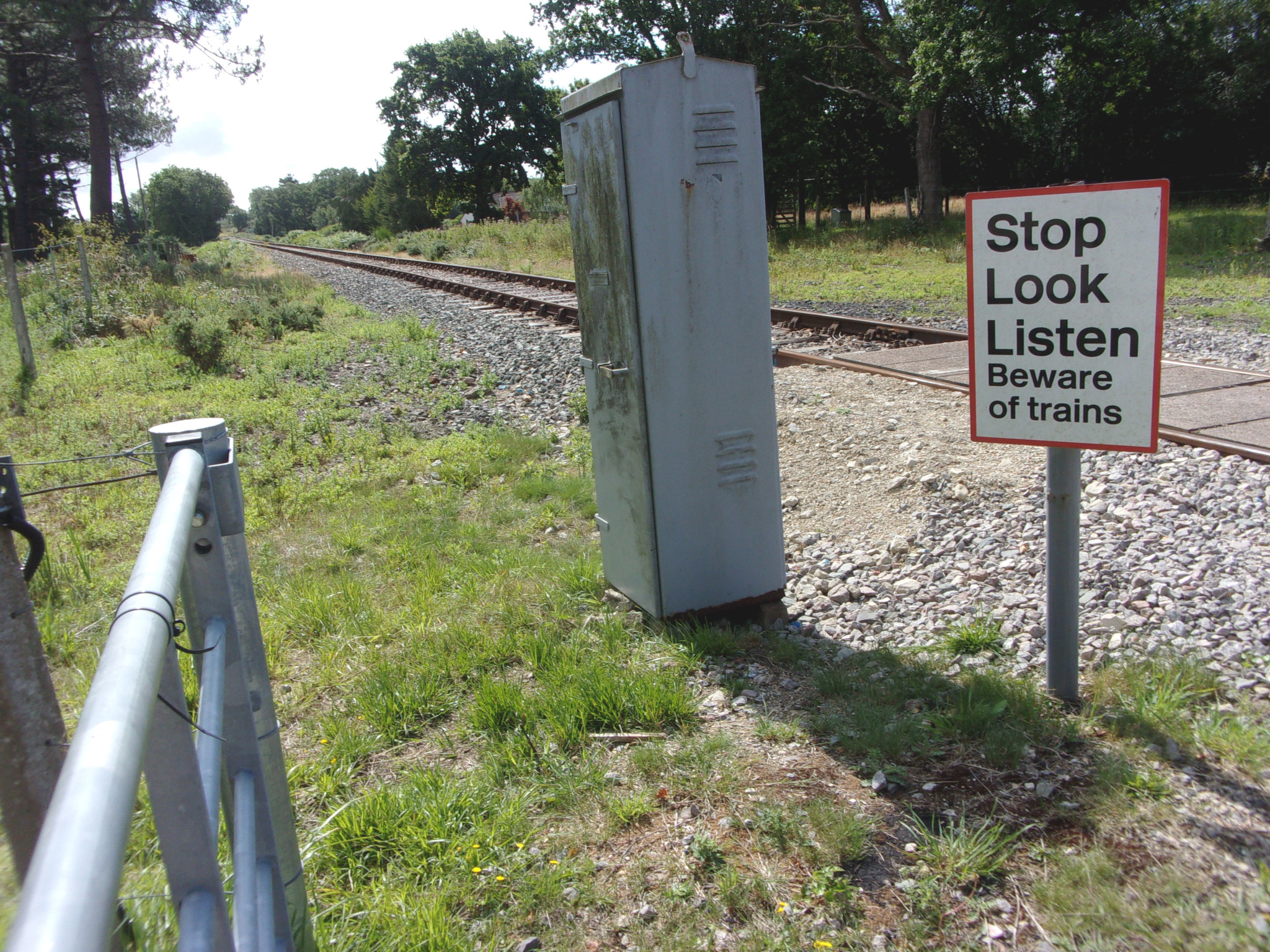Rail tracks between Stoborough Heath and Creech Heath.