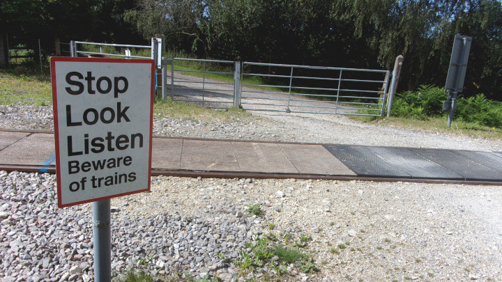 Rail tracks between Stoborough Heath and Creech Heath.
