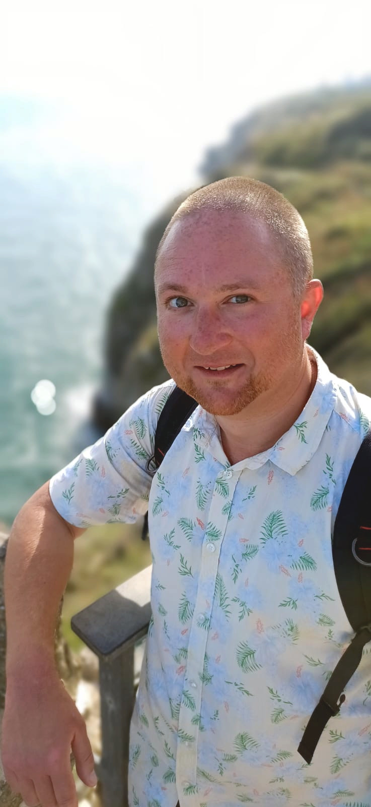 Me at the cliffs near Durlston Castle.