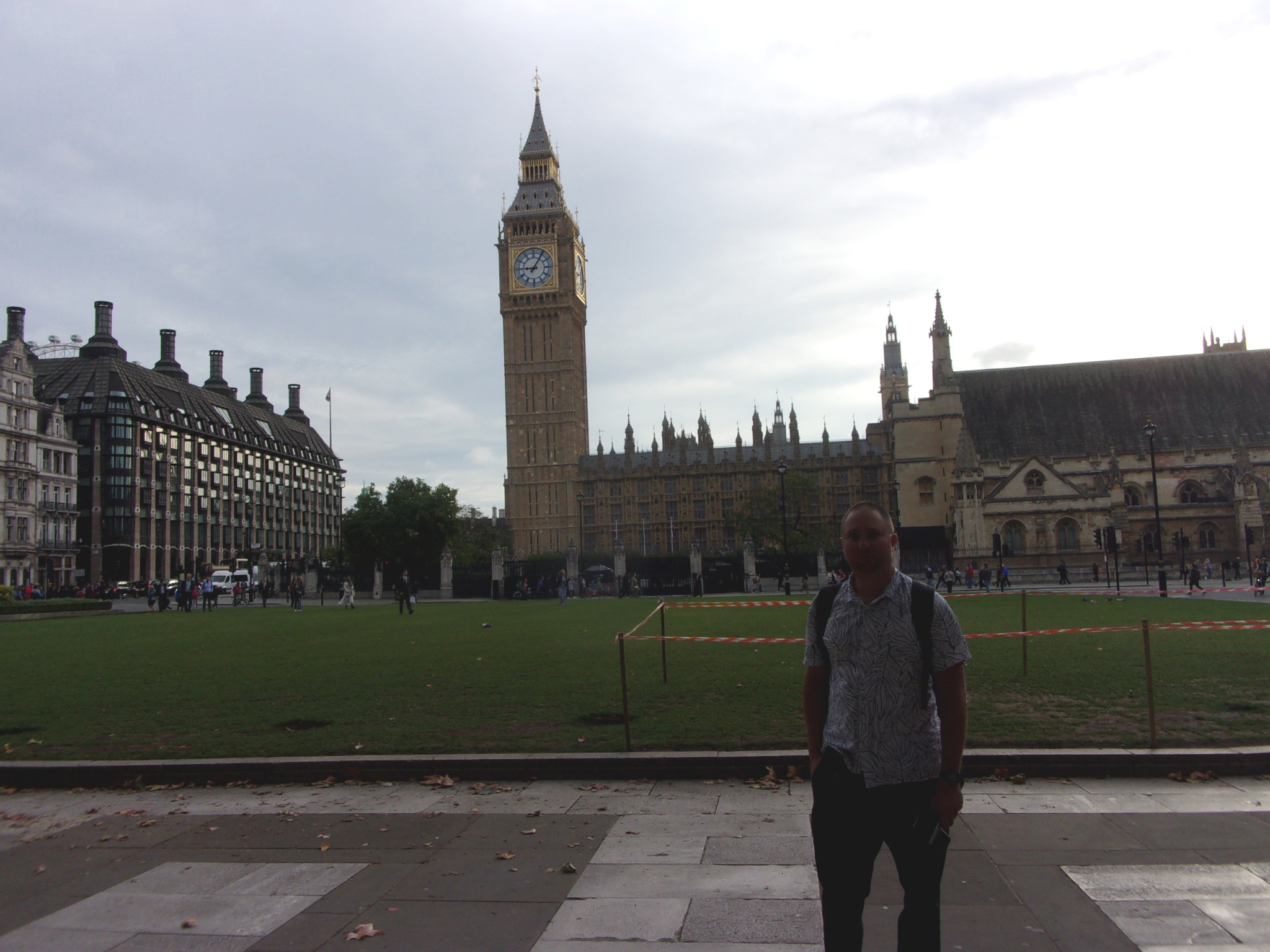 In front of the Palace of Westminster.