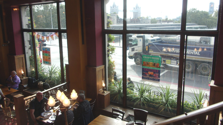 At The Liberty Bounds pub near the Tower of London.