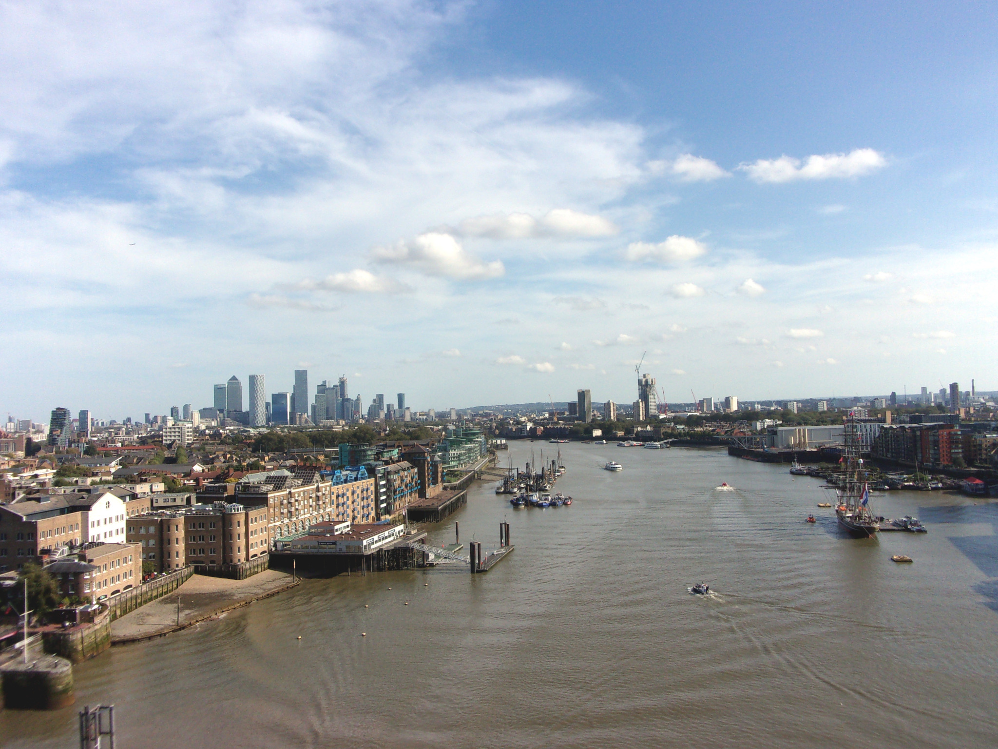 London as seen from the eastern upper walkway of the Tower Bridge. Here, we also had to pay additionally for admission.