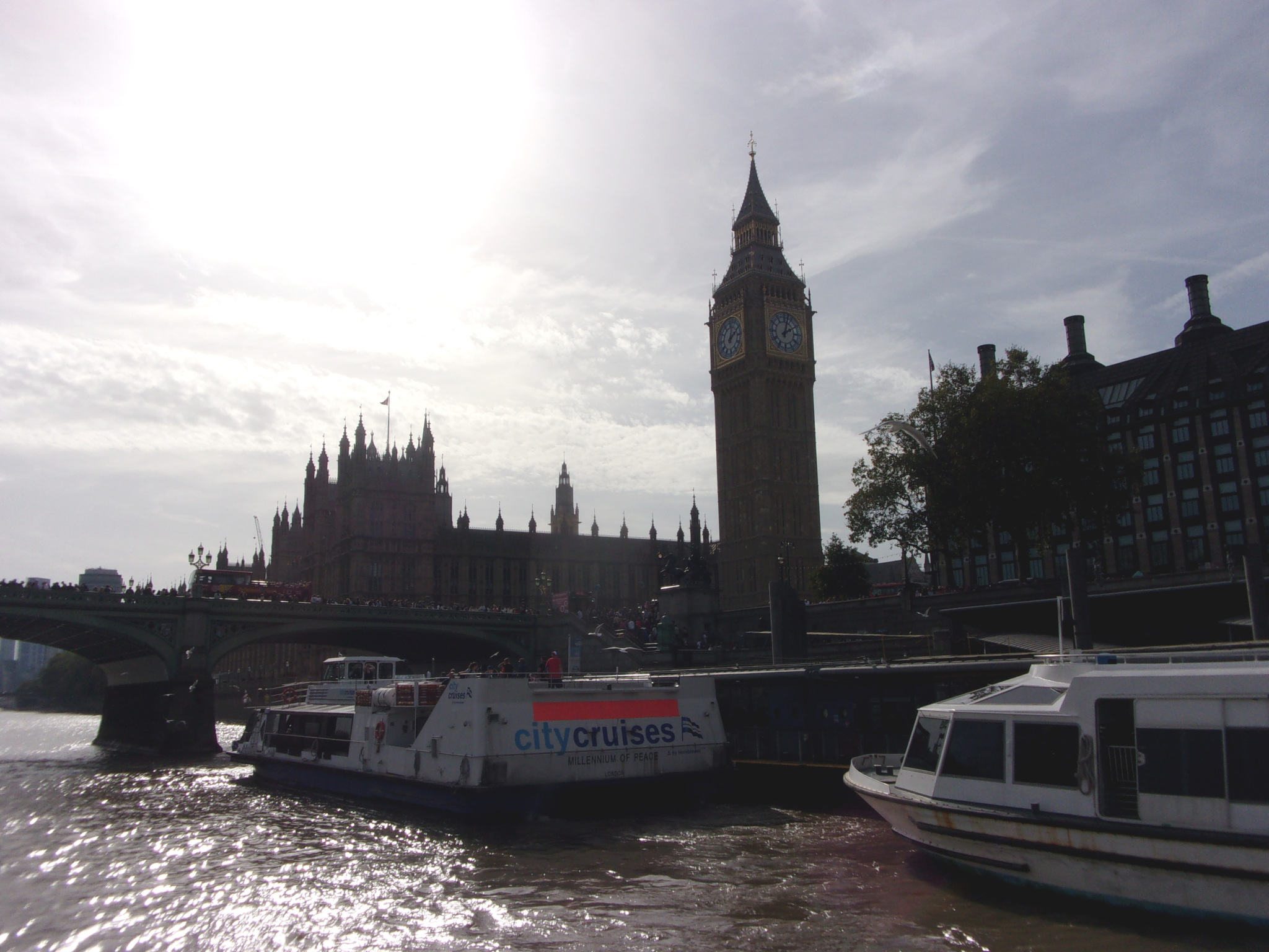 Big Ben as seen from the River Thames.