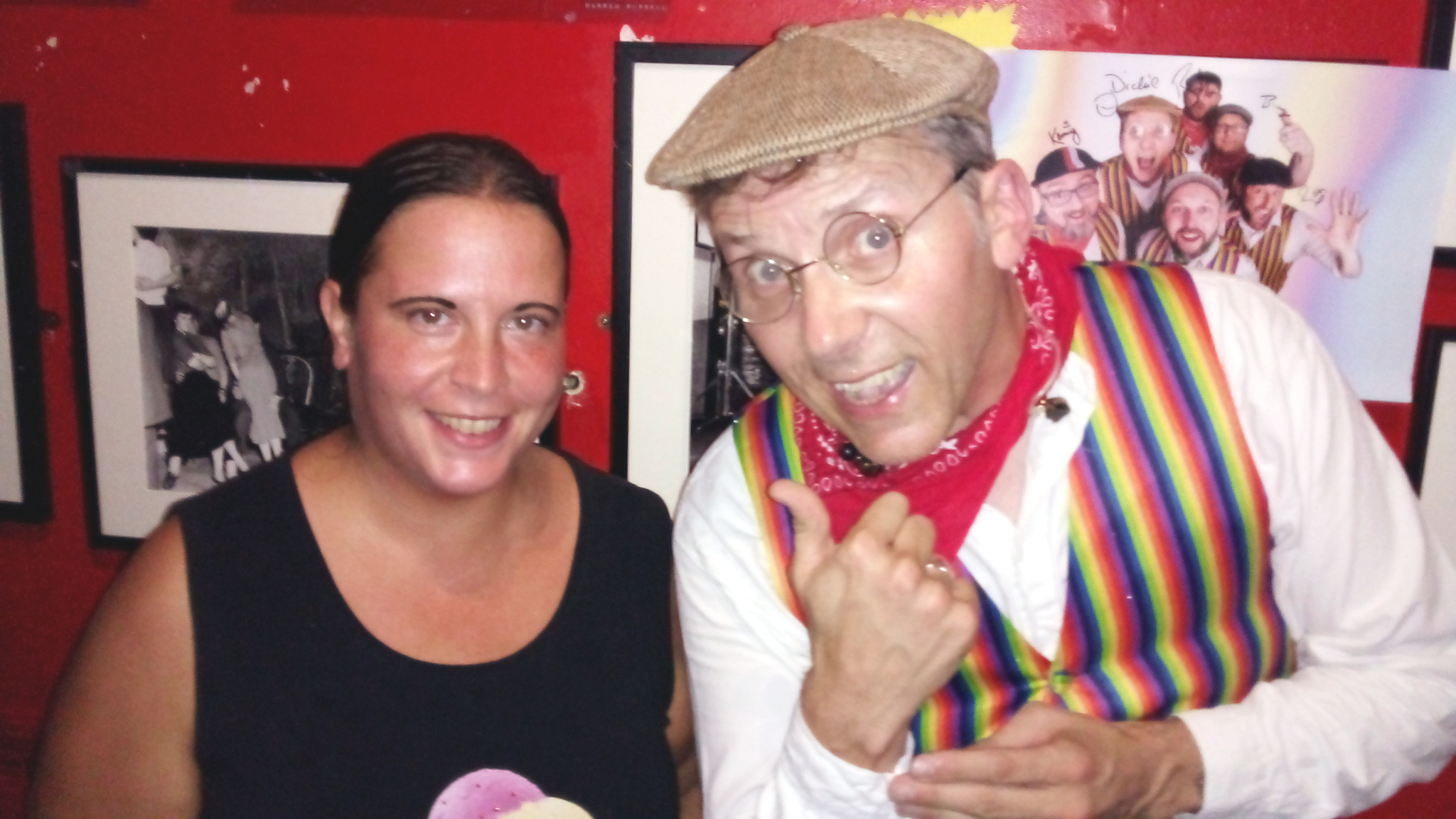 In the evening with The Lancashire Hotpots: Jasmin and Dickie.