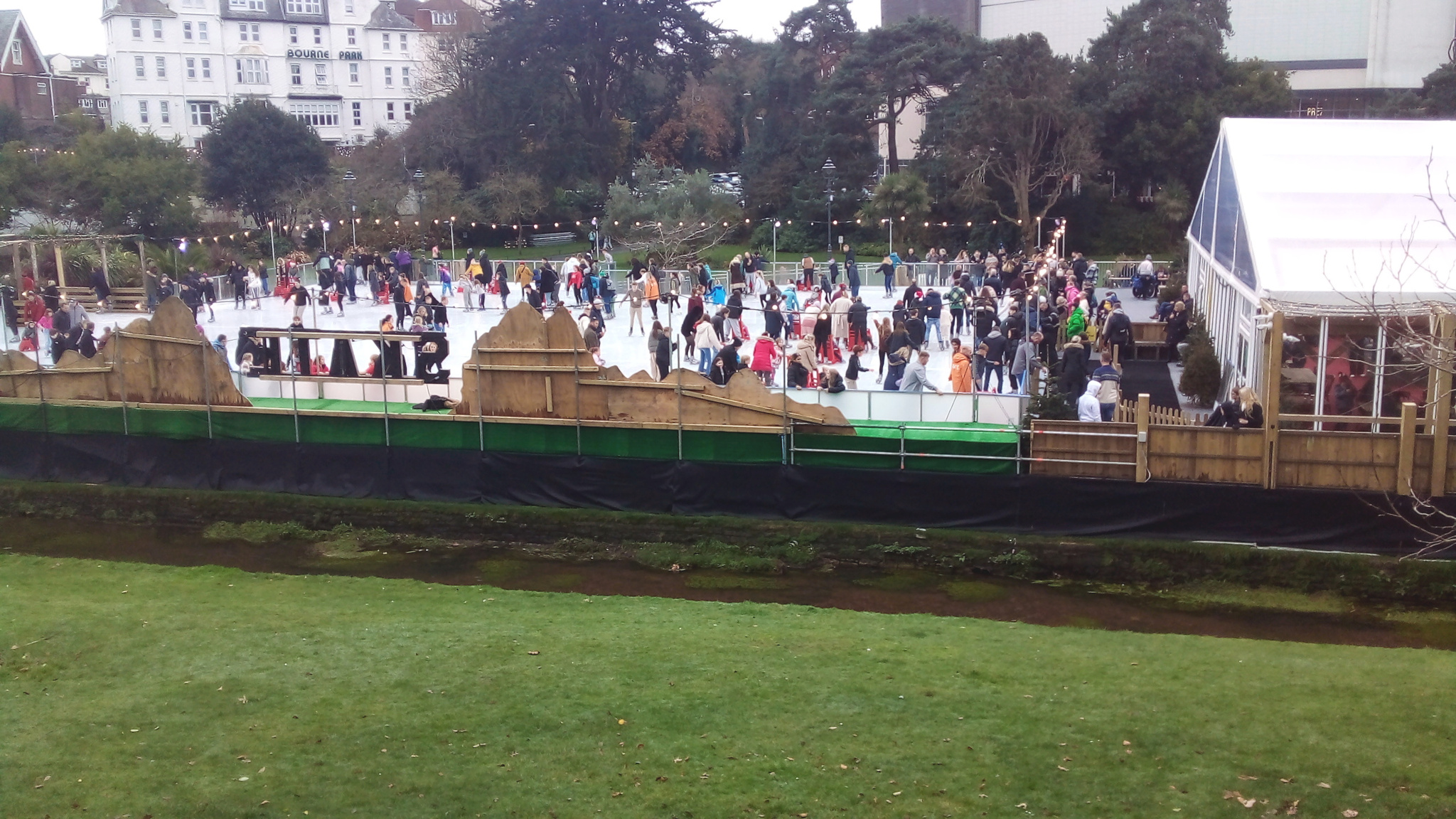 The ice rink in the Lower Gardens.
