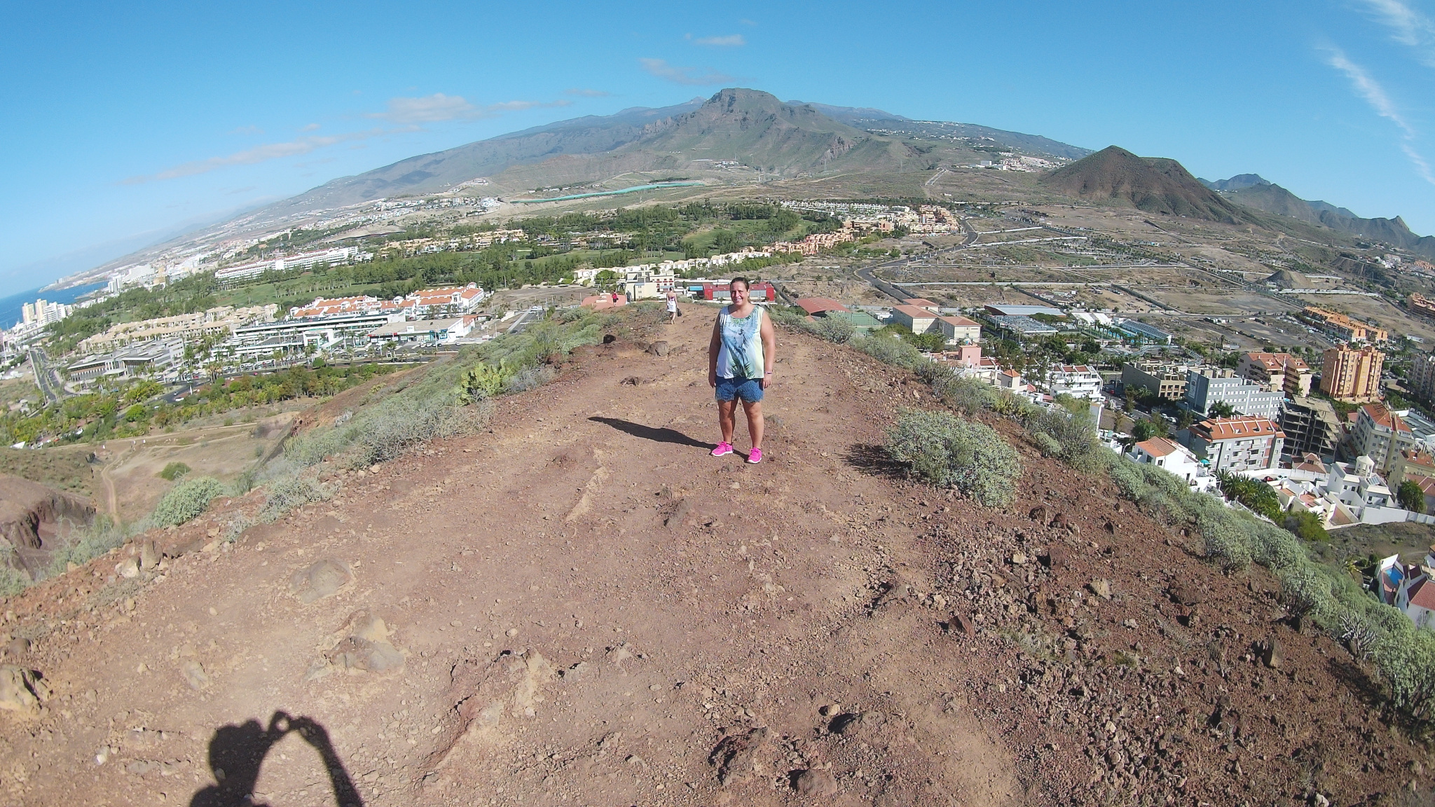 Walking down from the summit.