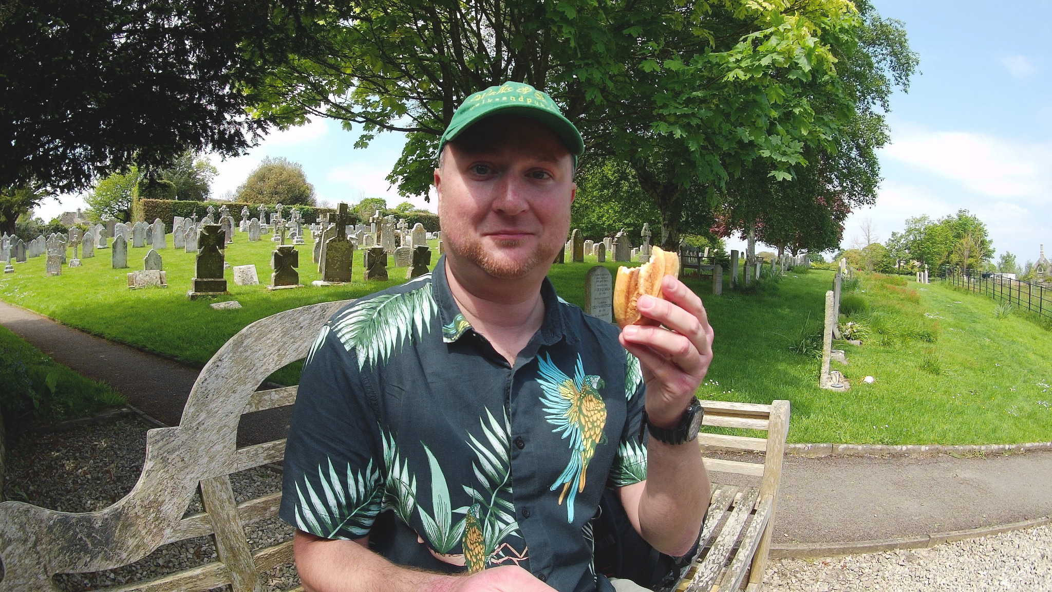 I had a break at the churchyard.