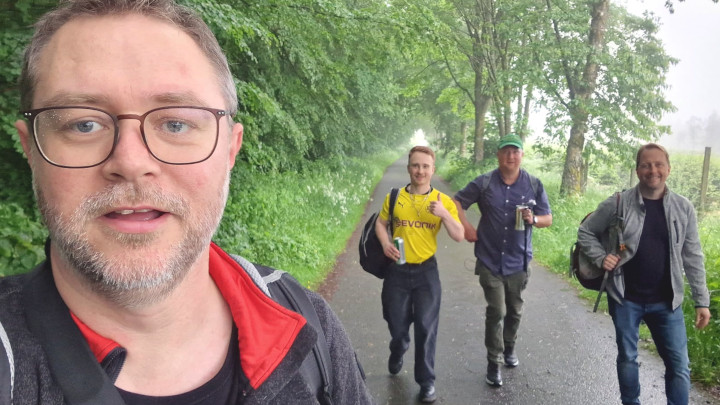 Walking up Mount Wilzenberg.