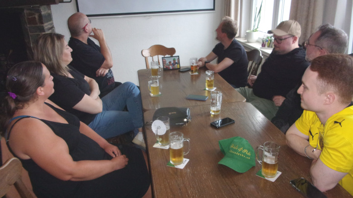 Watching football at Schacka’s.