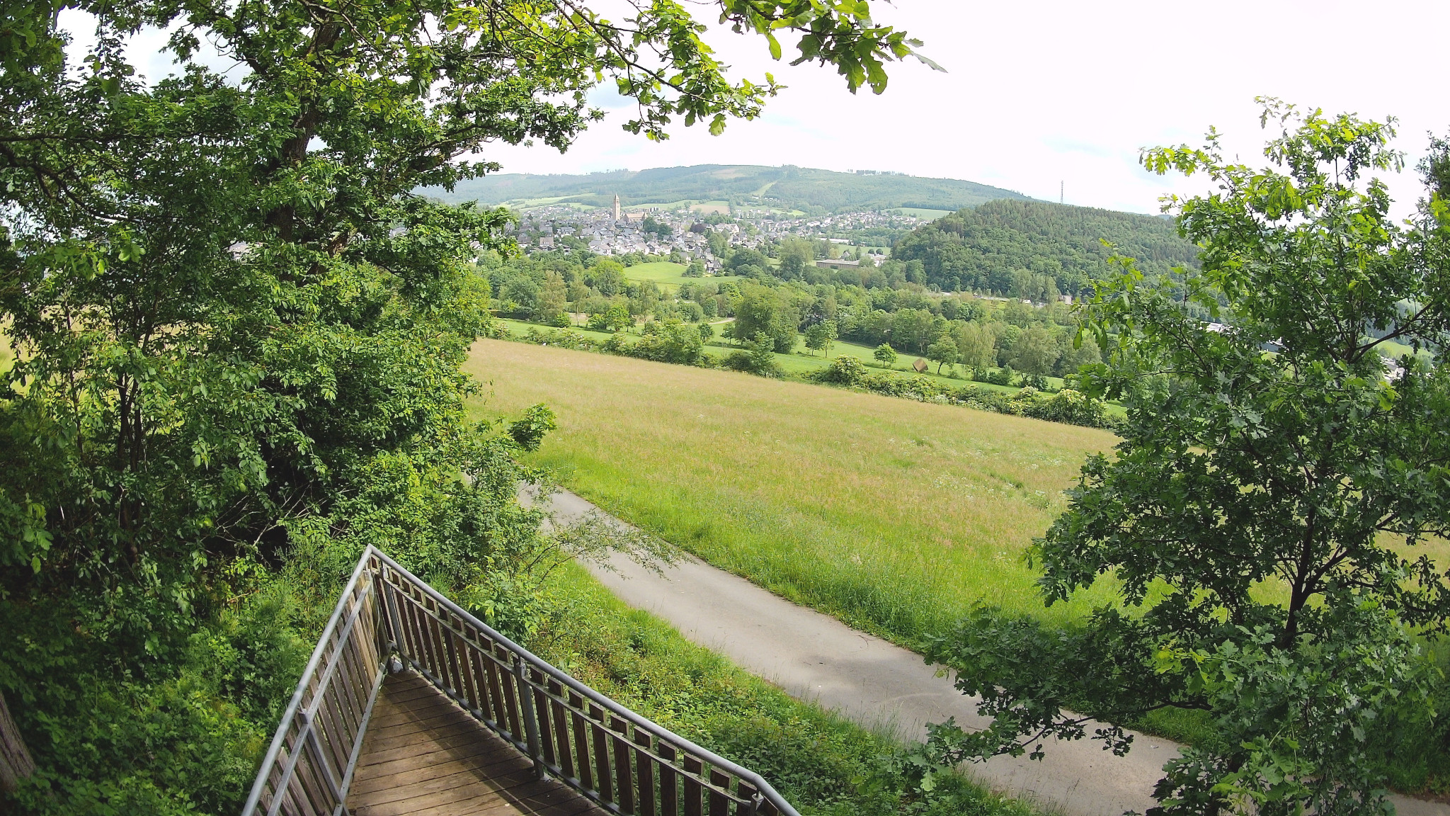 Scenery of Schmallenberg from a viewpoint in the shape of a ship.