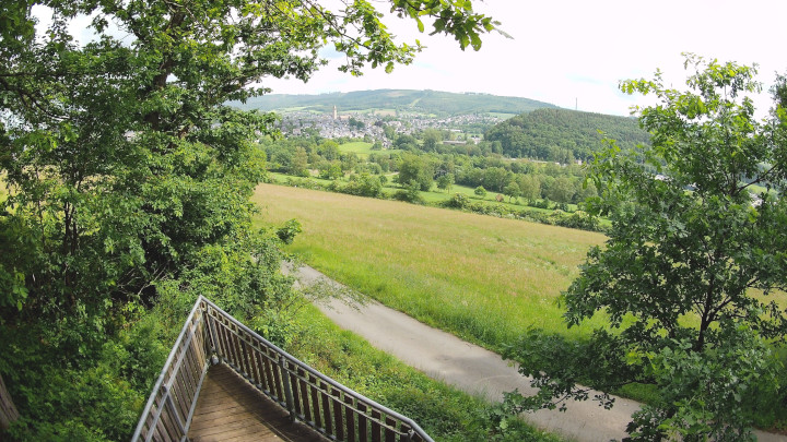 Scenery of Schmallenberg from a viewpoint in the shape of a ship.