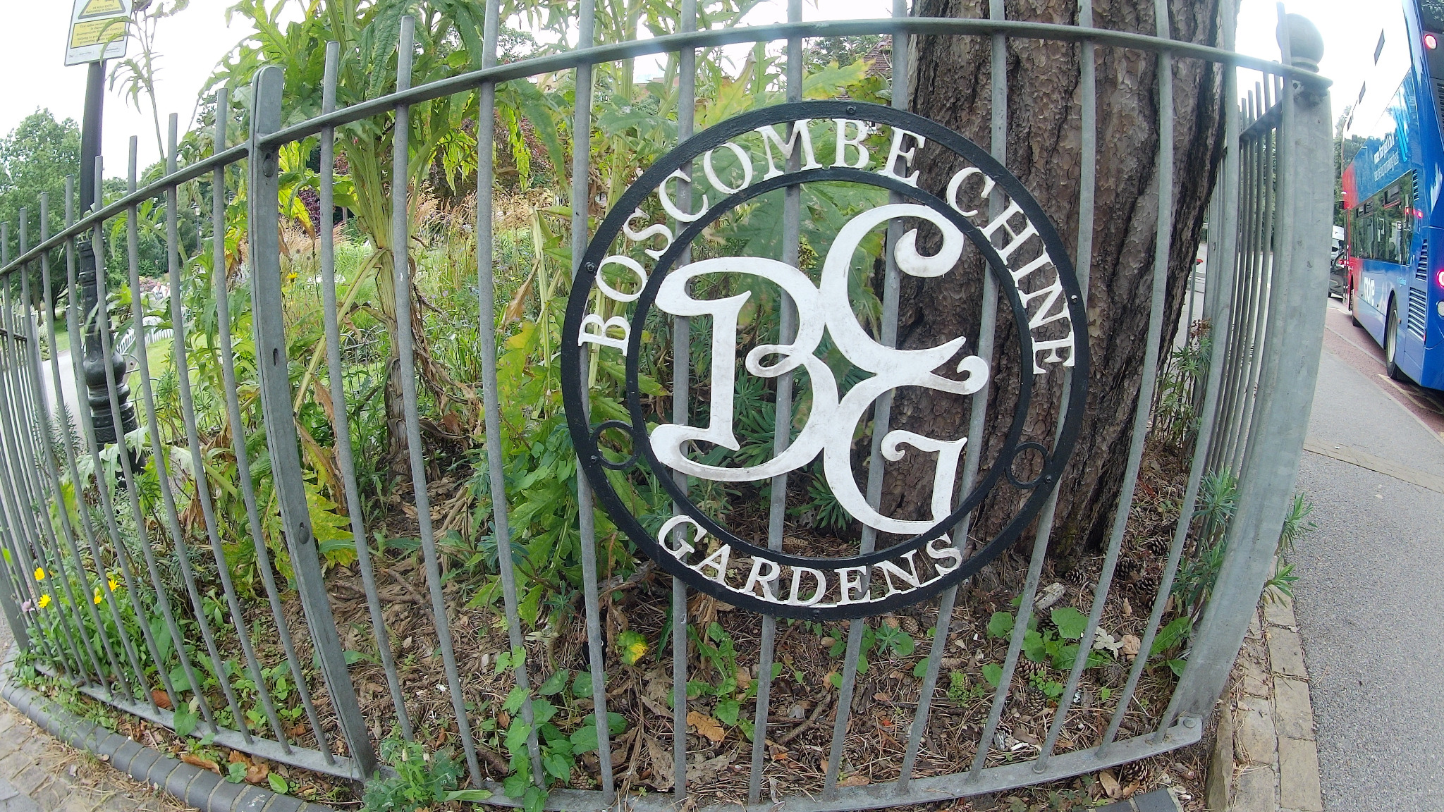 At the entrance to the Boscombe Chine Gardens.