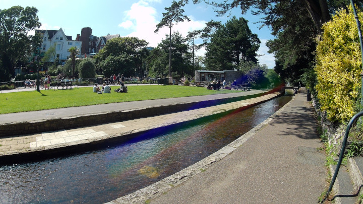 The Bourne Stream at the Lower Gardens.