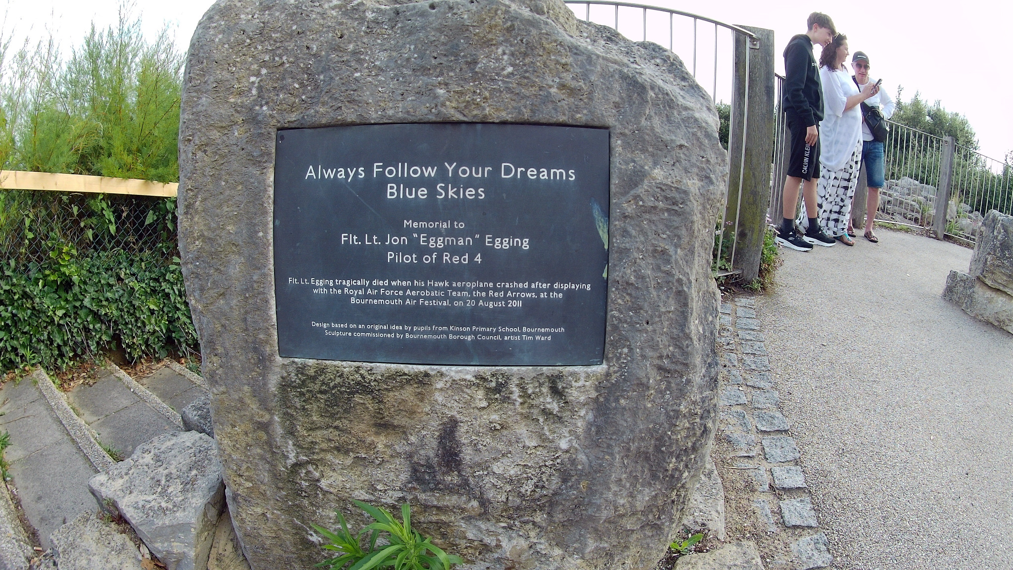 Plaque in memory of Red Arrow pilot Flt Lt Jon ‘Eggman’ Egging.