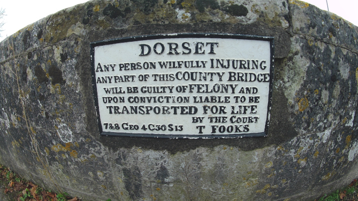 Warning sign on a bridge near Dorchester, probably put up in the 1820s