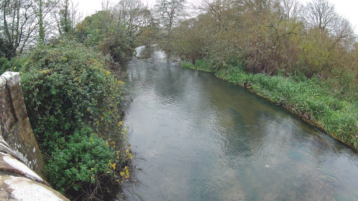 The Frome from the bridge at Lower Bockhampton