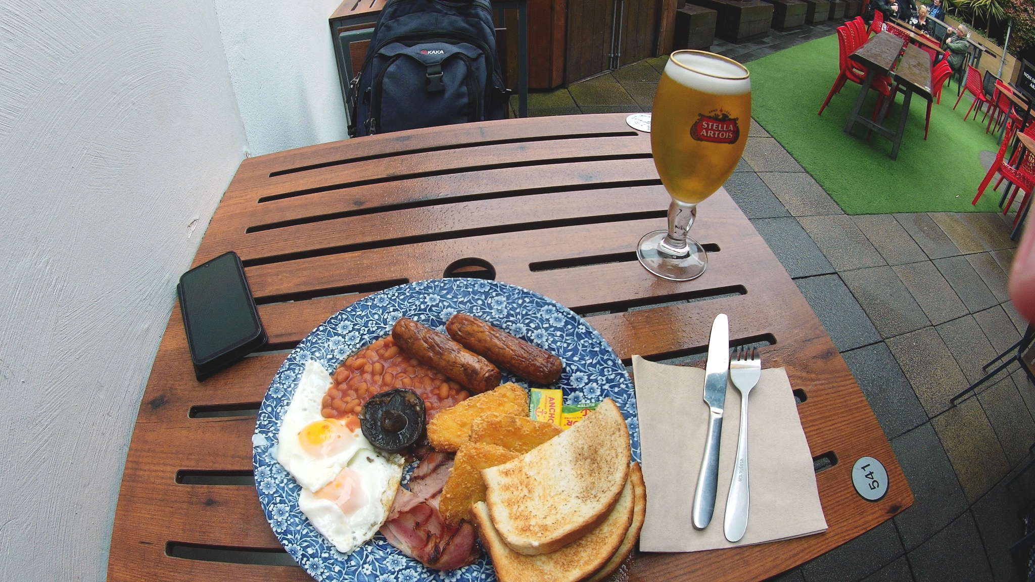 Breakfast at the pub afterwards.