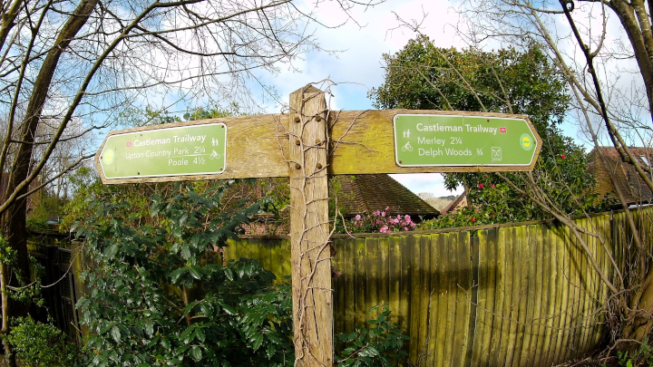 Signpost on the Castleman Trailway in Broadstone